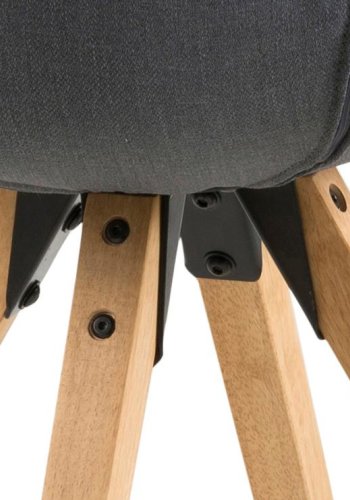 ACT NORDIC Dima Esszimmerstuhl - dunkelgrauer Stoff und Naturkautschukholz