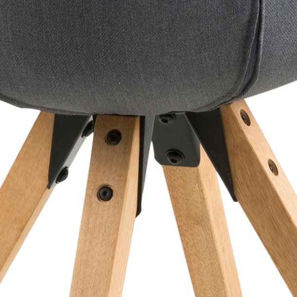 Dima spisebordsstol - mrkegr stof m. trben 