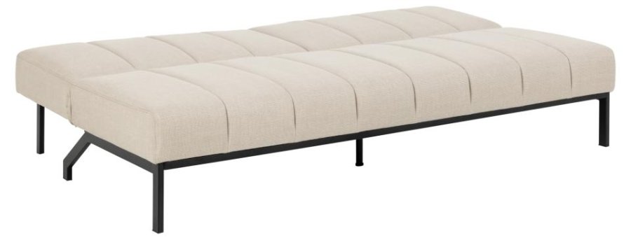 ACT NORDIC Caix sovesofa, m click & clack, delt ryggsttte, smmer - beige stoff og sort stl (198x95)