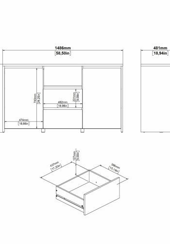 TVILUM Next Sideboard 2 Türen + 2 Schubladen