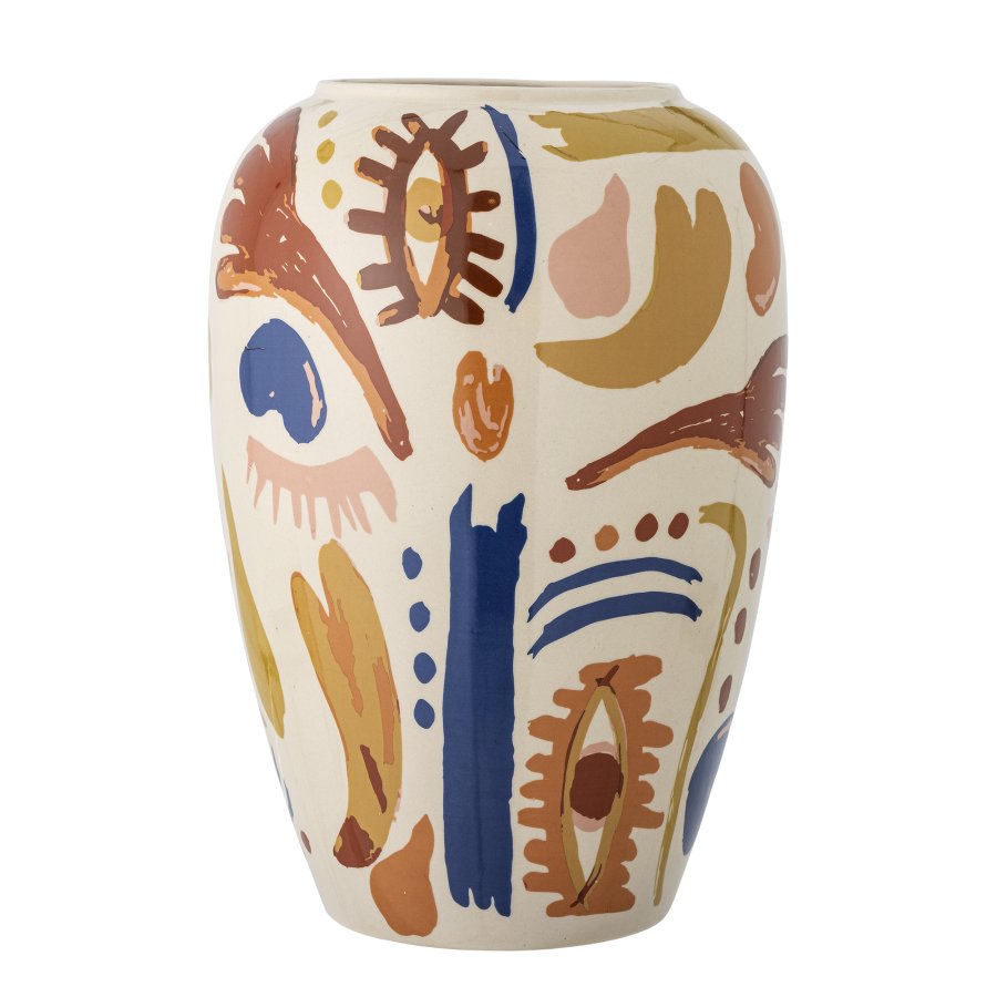 BLOOMINGVILLE Horus vase - oransje og flerfarget steinty