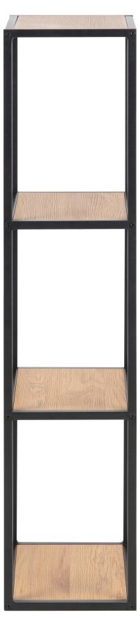 ACT NORDIC Seaford Wandregal - Natur/Schwarzpapier Wildeiche/Metall, mit 4 Böden