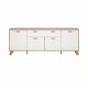 TVILUM Ikast Sideboard 4 Türen + 1 Schublade, Jackson Hickory/Weiß, 195,7 x 39,1 x 73 cm