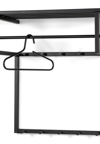 SPINDER DESIGN Rizzoli/Marco Black Edition hattehylde, m. 10 knager og 1 bjlestang - sort stl