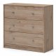 TWILUM May kommode, m. 3 skuffer - naturfolie og plast