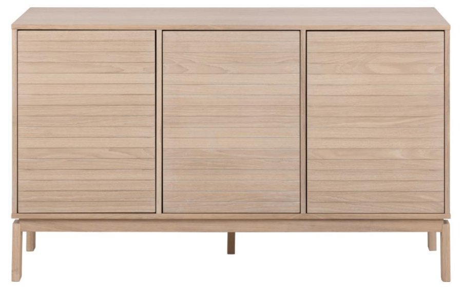 ACT NORDIC Linley sknk, m. 3 lger med lamel og 3 hylder - hvidpigmenteret egefinér og eg