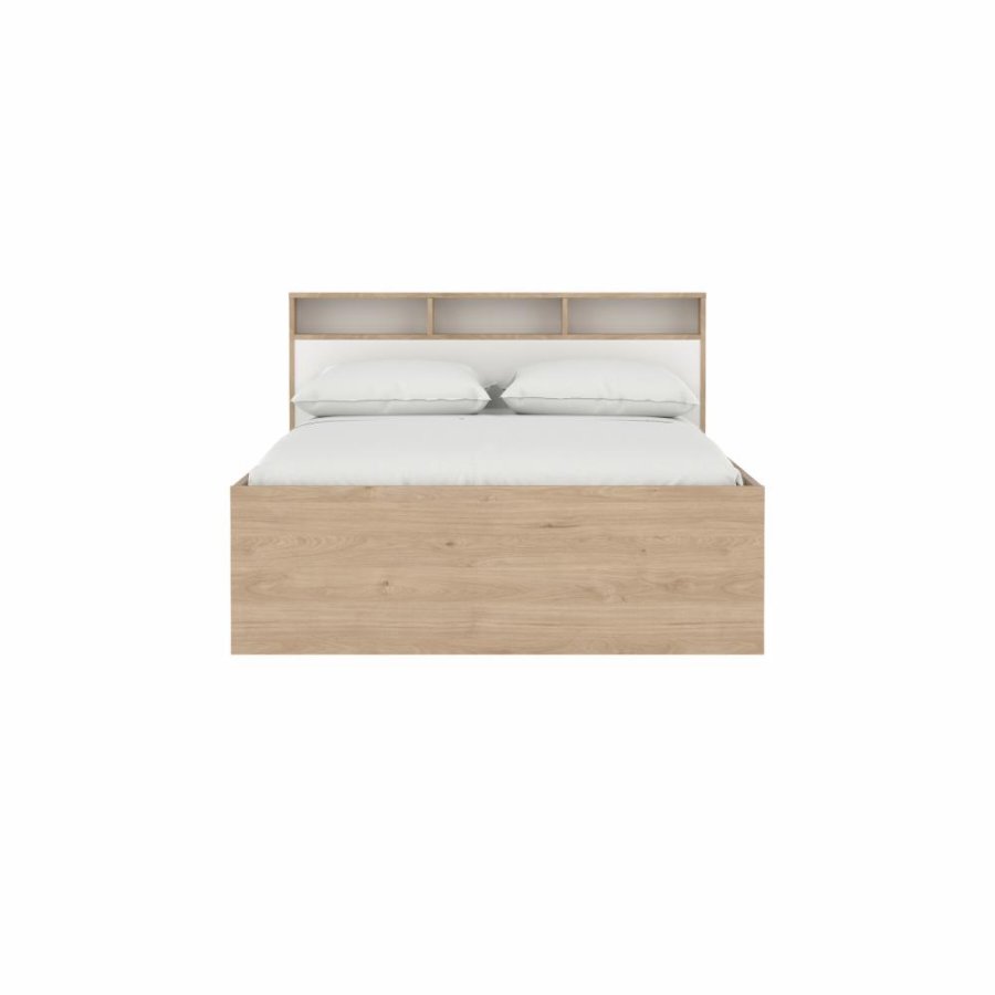 TVILUM Ikast Bett mit 2 Schubladen 140x200, Jackson Hickory / Weiß, 149,8 x 216 x 96,8 cm