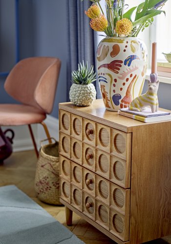 BLOOMINGVILLE Horus vase - oransje og flerfarget steinty