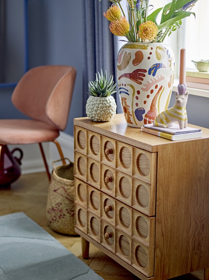 BLOOMINGVILLE Horus vase - oransje og flerfarget steinty