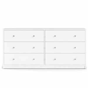 TVILUM May dobbelt kommode, m. 6 skuffer - hvid folie og plastik