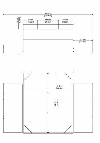 TVILUM Ikast Bett mit 2 Schubladen 160x200, Jackson Hickory / Weiß, 169,8 x 216 x 96,8 cm