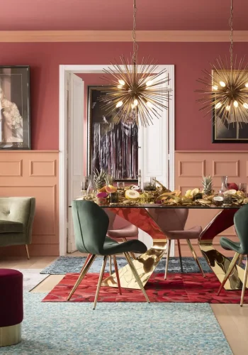 KARE DESIGN Gloria spisebord, rektangulrt - klart glass og gullstl (200x100)