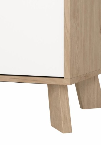 TVILUM Ikast Porzellanschrank 2 T�ren, Jackson Hickory/Wei�, 88,7 x 39,8 x 188,2 cm