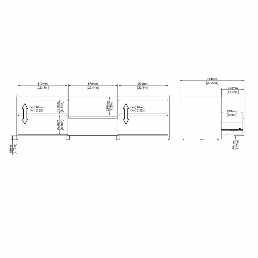 TVILUM Next TV-Schrank 2 Türen + 1 Schublade
