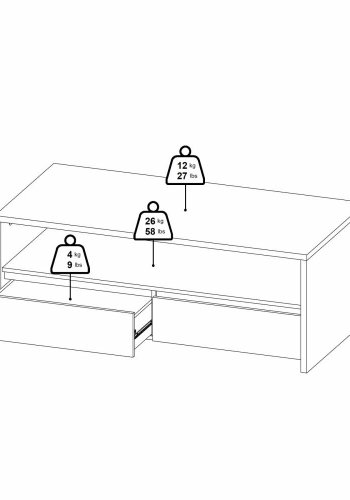TVILUM Next Couchtisch 2 Schubladen