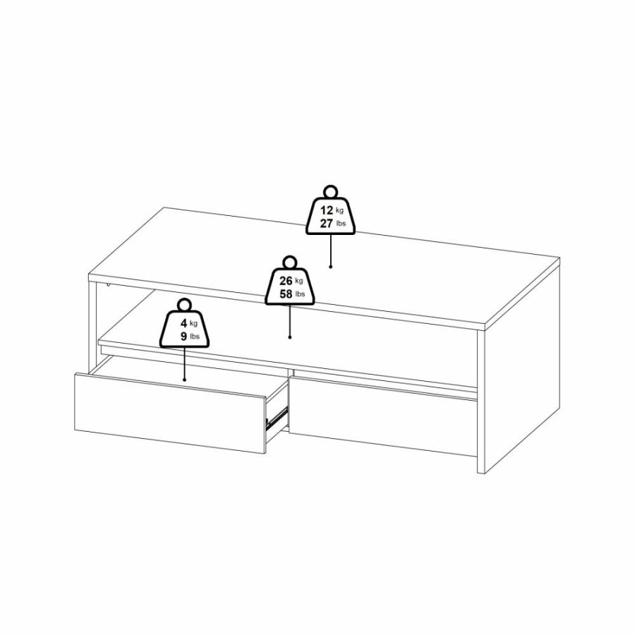 TVILUM Next Couchtisch 2 Schubladen