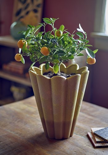 CREATIVE COLLECTION Penn Vase, Gelb, Steingut (T25,5xH29 cm)