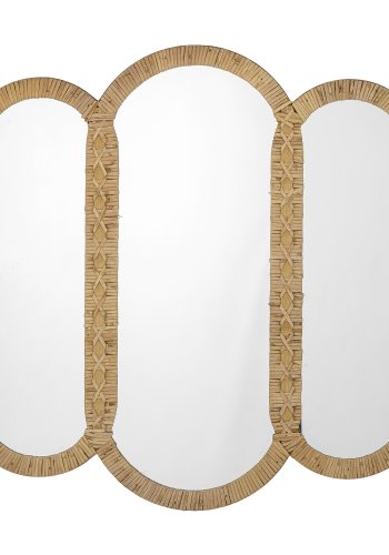CREATIVE COLLECTION Cardiz Wandspiegel, Natur, Rattan (L80xH80xB2 cm)