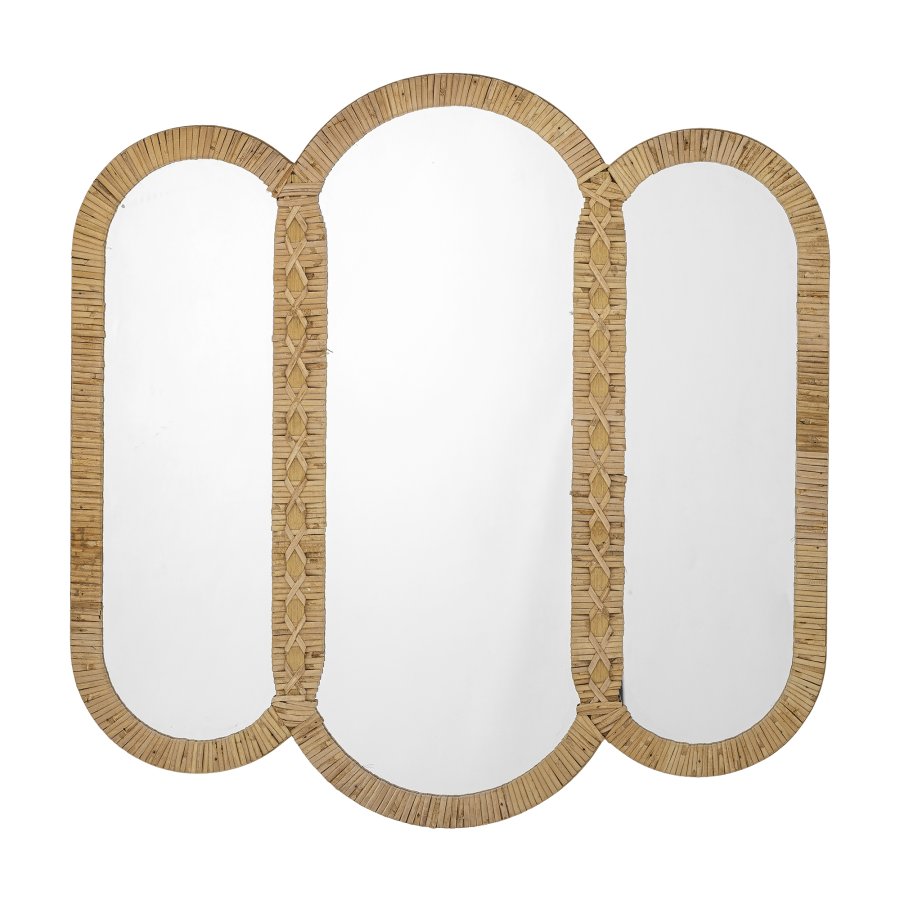 CREATIVE COLLECTION Cardiz Wandspiegel, Natur, Rattan (L80xH80xB2 cm)