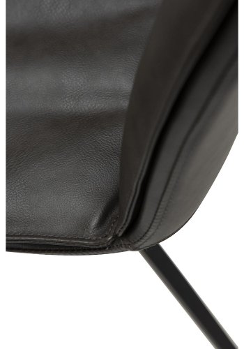 DAN-FORM Fierce Esszimmerstuhl - Vintage-graues Kunstleder und schwarzer Stahl