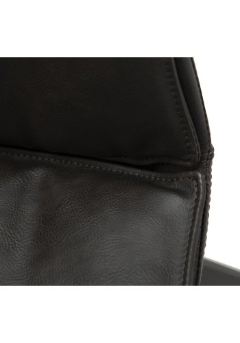 DAN-FORM Fierce Esszimmerstuhl - Vintage-graues Kunstleder und schwarzer Stahl