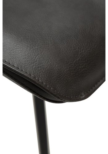 DAN-FORM Fierce Esszimmerstuhl - Vintage-graues Kunstleder und schwarzer Stahl