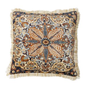 CREATIVE COLLECTION Asu pyntepude, kvadratisk - brun viskose (L50xB50)