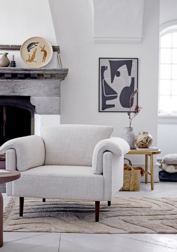 BLOOMINGVILLE Rauke Bank, rechteckig – natürliches Zuckerrohr und Sabrang-Teak (120x45)