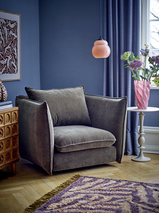 BLOOMINGVILLE Austin lenestol, m. armlener - grnn resirkulert polyester og sort nylon