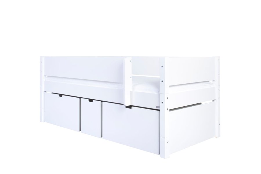 Manis-H Nanna Enkels�ng med designsk�nk och h�ga l�dor - 200 cm - 90x200