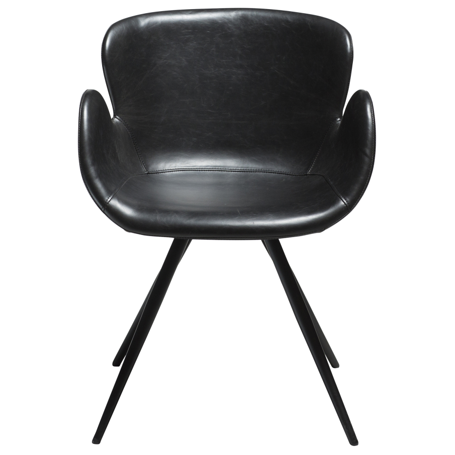 DAN-FORM GAIA Lenestol Vintage svart kunstskinn med svarte ben