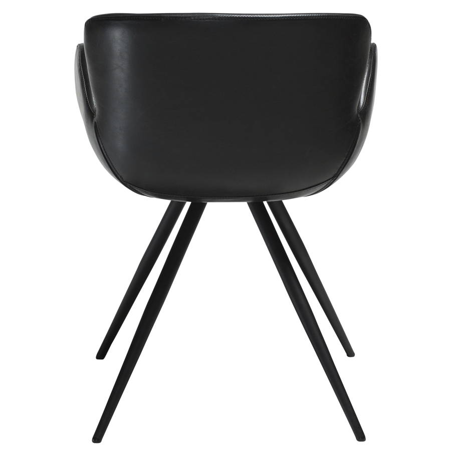 DAN-FORM GAIA Lenestol Vintage svart kunstskinn med svarte ben