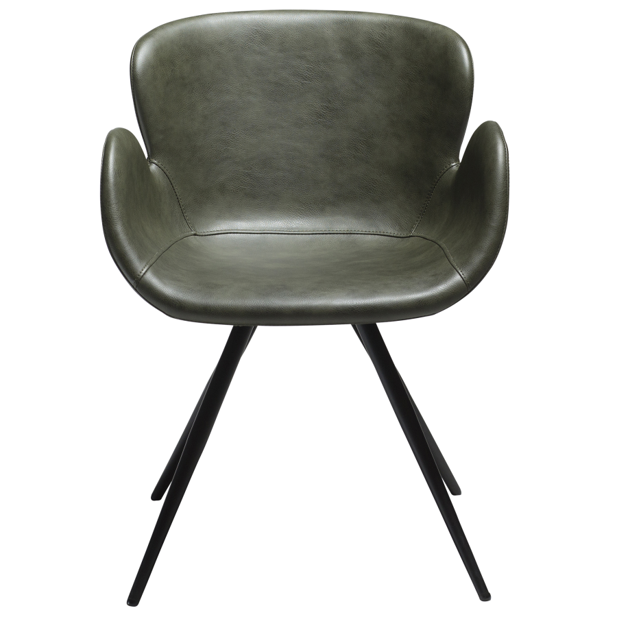 DAN-FORM GAIA Lenestol Vintage grnt kunstskinn med svarte ben
