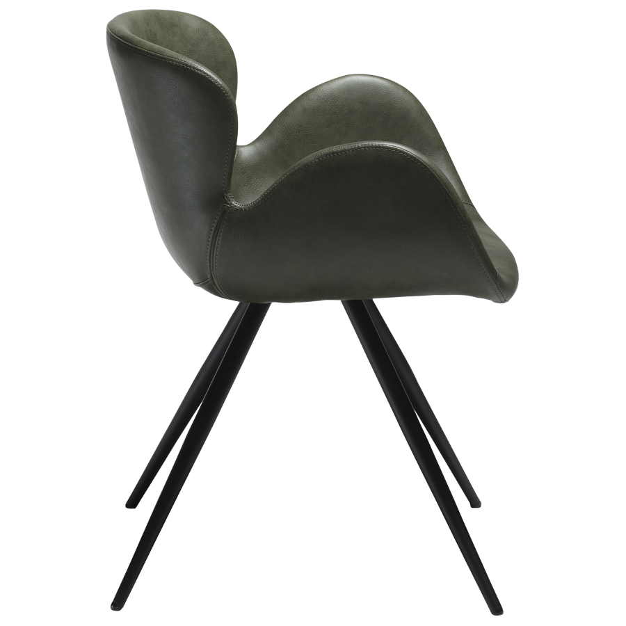 DAN-FORM GAIA Lenestol Vintage grnt kunstskinn med svarte ben