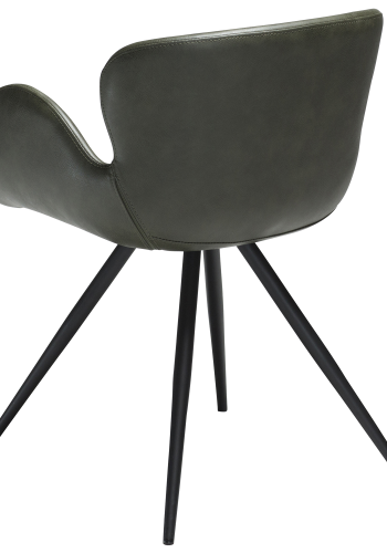 DAN-FORM GAIA Lenestol Vintage grnt kunstskinn med svarte ben