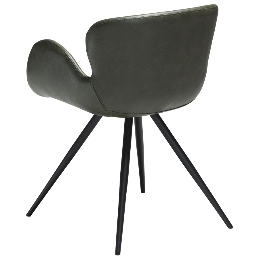 DAN-FORM GAIA Lenestol Vintage grnt kunstskinn med svarte ben