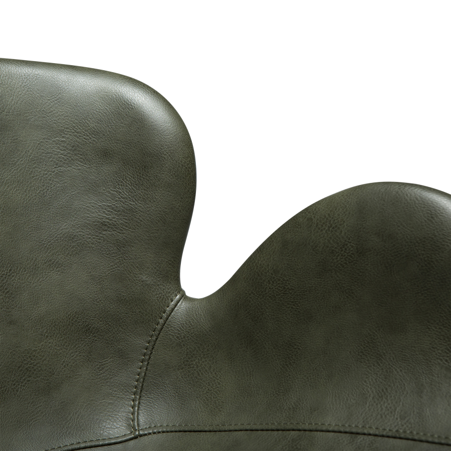 DAN-FORM GAIA Lenestol Vintage grnt kunstskinn med svarte ben