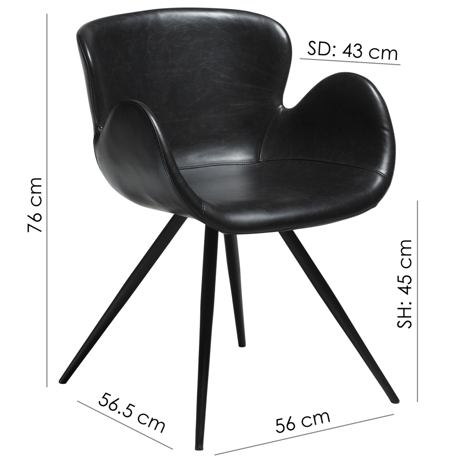 DAN-FORM GAIA Lenestol Vintage grnt kunstskinn med svarte ben