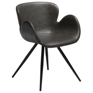 DAN-FORM GAIA spisebordsstol, m. armln - Vintage gr kunstlder og sort metal