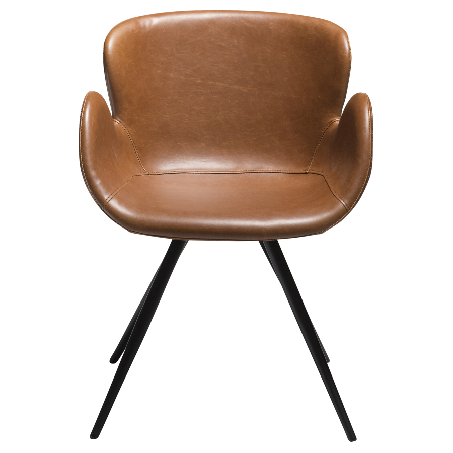 DAN-FORM GAIA Lenestol Vintage lys brunt kunstskinn med svarte ben