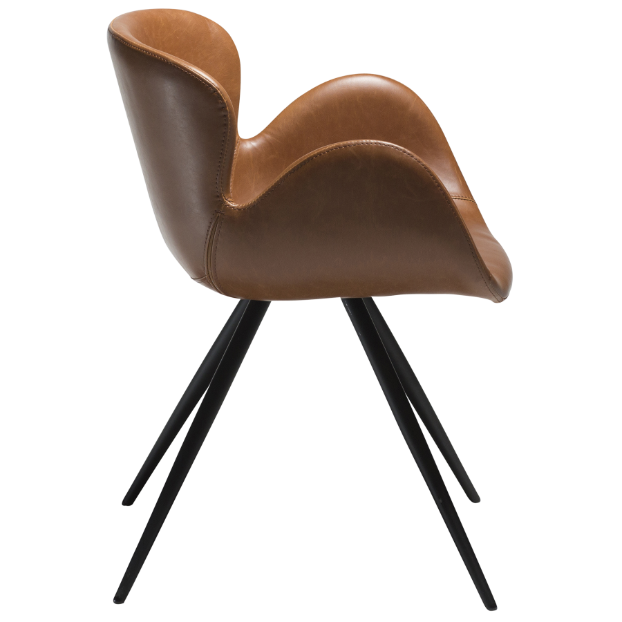 DAN-FORM GAIA Lenestol Vintage lys brunt kunstskinn med svarte ben