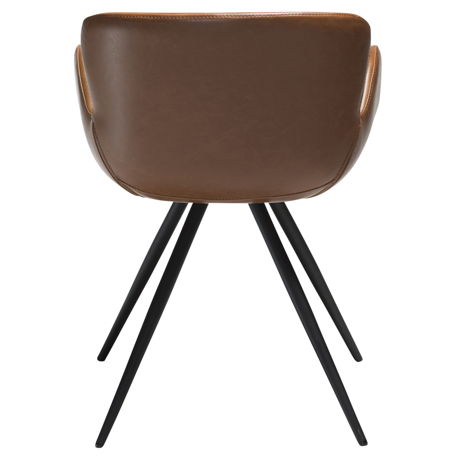 DAN-FORM GAIA Lenestol Vintage lys brunt kunstskinn med svarte ben
