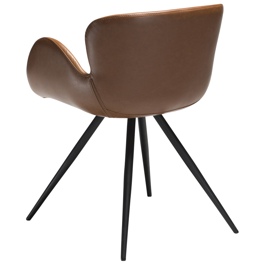 DAN-FORM GAIA Lenestol Vintage lys brunt kunstskinn med svarte ben