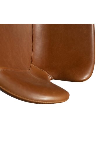 DAN-FORM Gaia barkrakk, med ryggsttte og fotsttte - vintage lysebrunt kunstskinn og svart stl