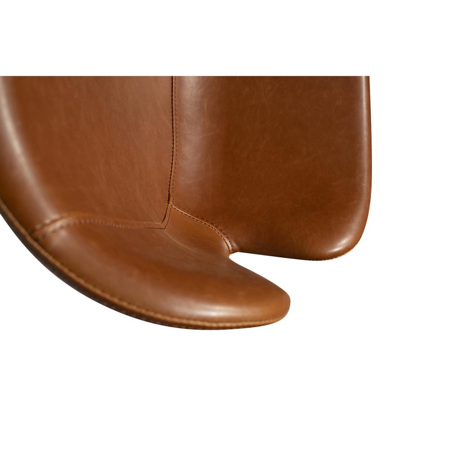 DAN-FORM Gaia barkrakk, med ryggsttte og fotsttte - vintage lysebrunt kunstskinn og svart stl