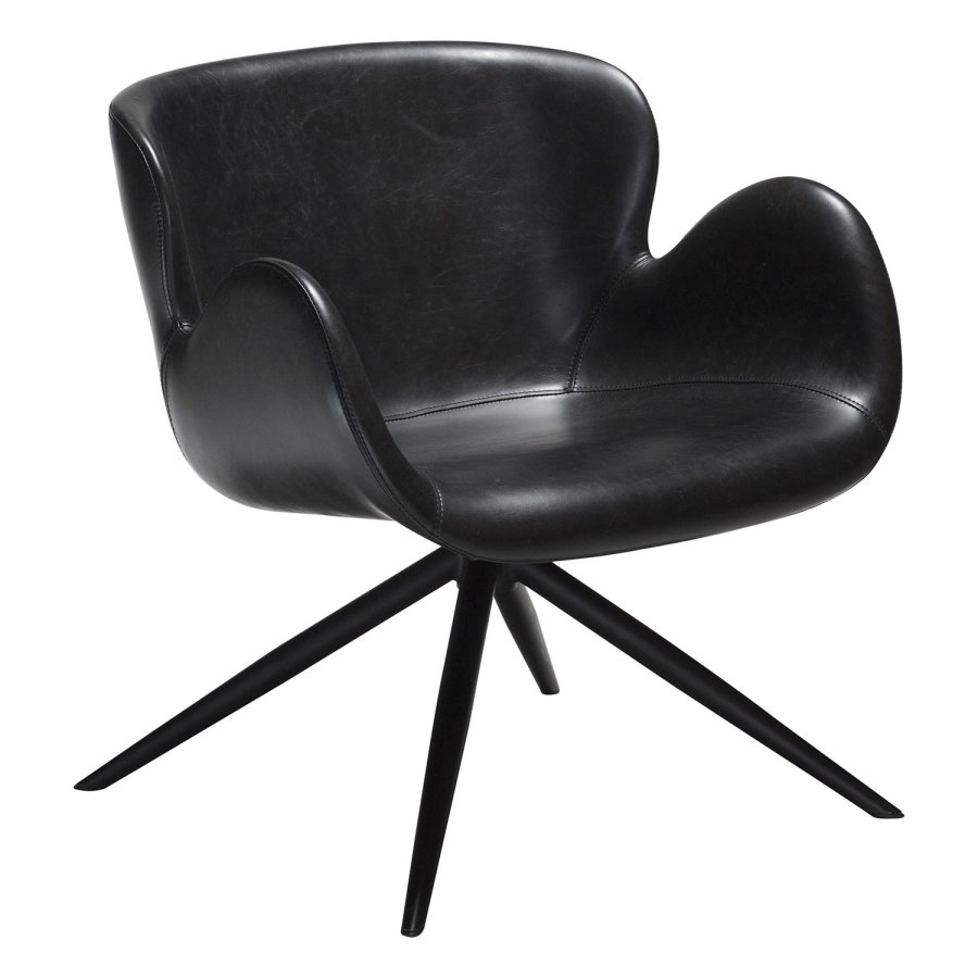 DAN-FORM Gaia Ftölj, med Armstöd - Vintage Svart Konstläder och Svart Stl