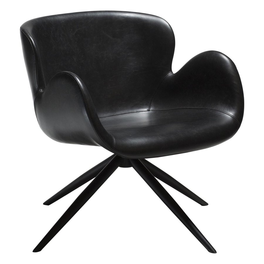 DAN-FORM Gaia Ftölj, med Armstöd - Vintage Svart Konstläder och Svart Stl