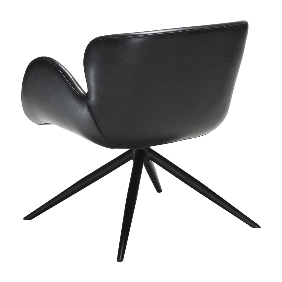 DAN-FORM Gaia Ftölj, med Armstöd - Vintage Svart Konstläder och Svart Stl