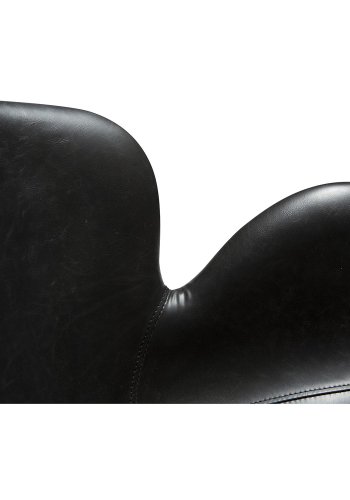 DAN-FORM Gaia Ftölj, med Armstöd - Vintage Svart Konstläder och Svart Stl
