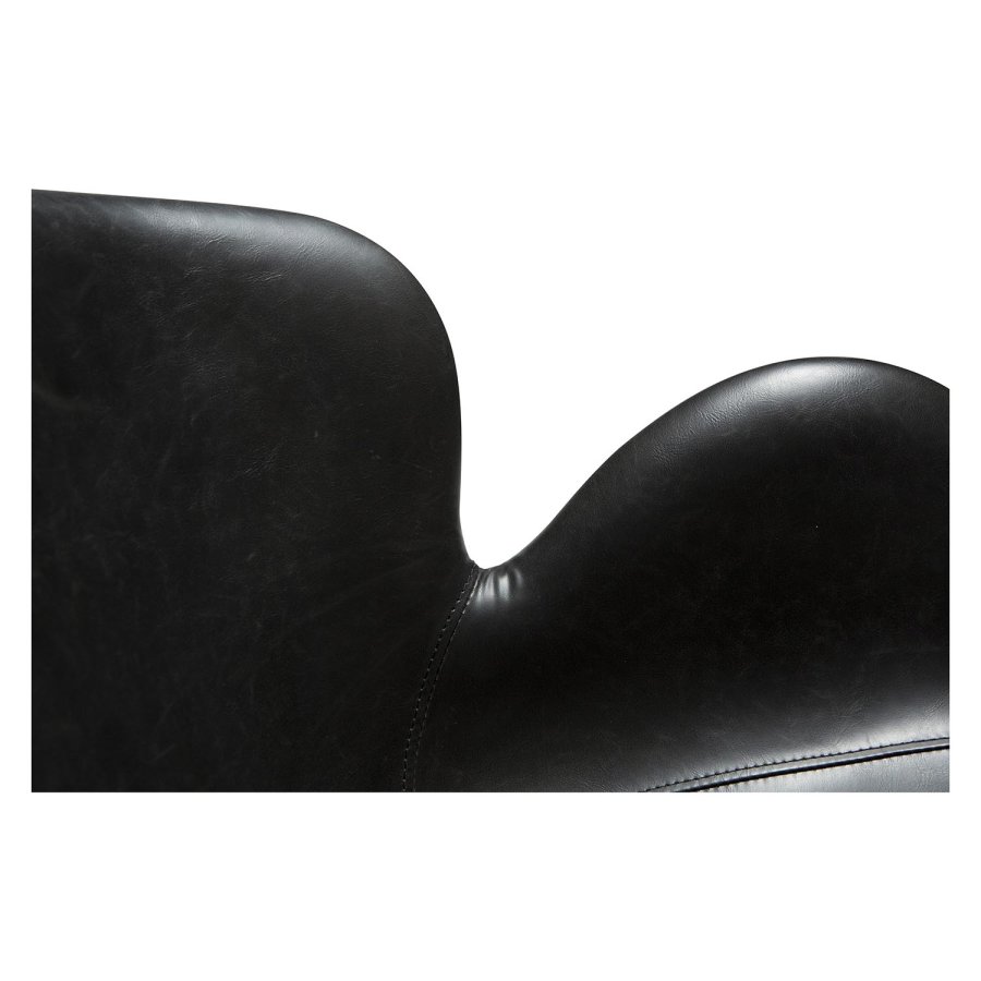 DAN-FORM Gaia Ftölj, med Armstöd - Vintage Svart Konstläder och Svart Stl